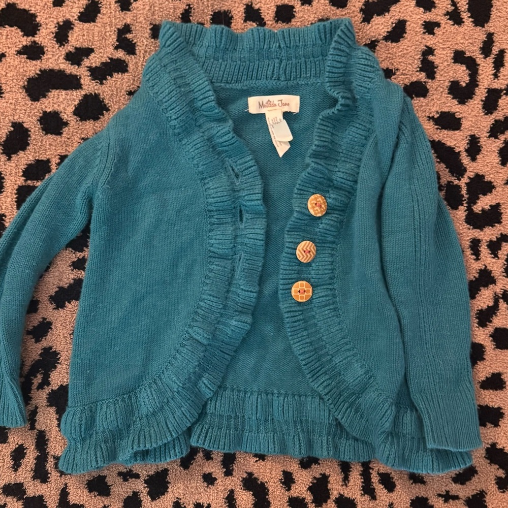 Matilda Jane Teal Knit Sweater with Button Detail
